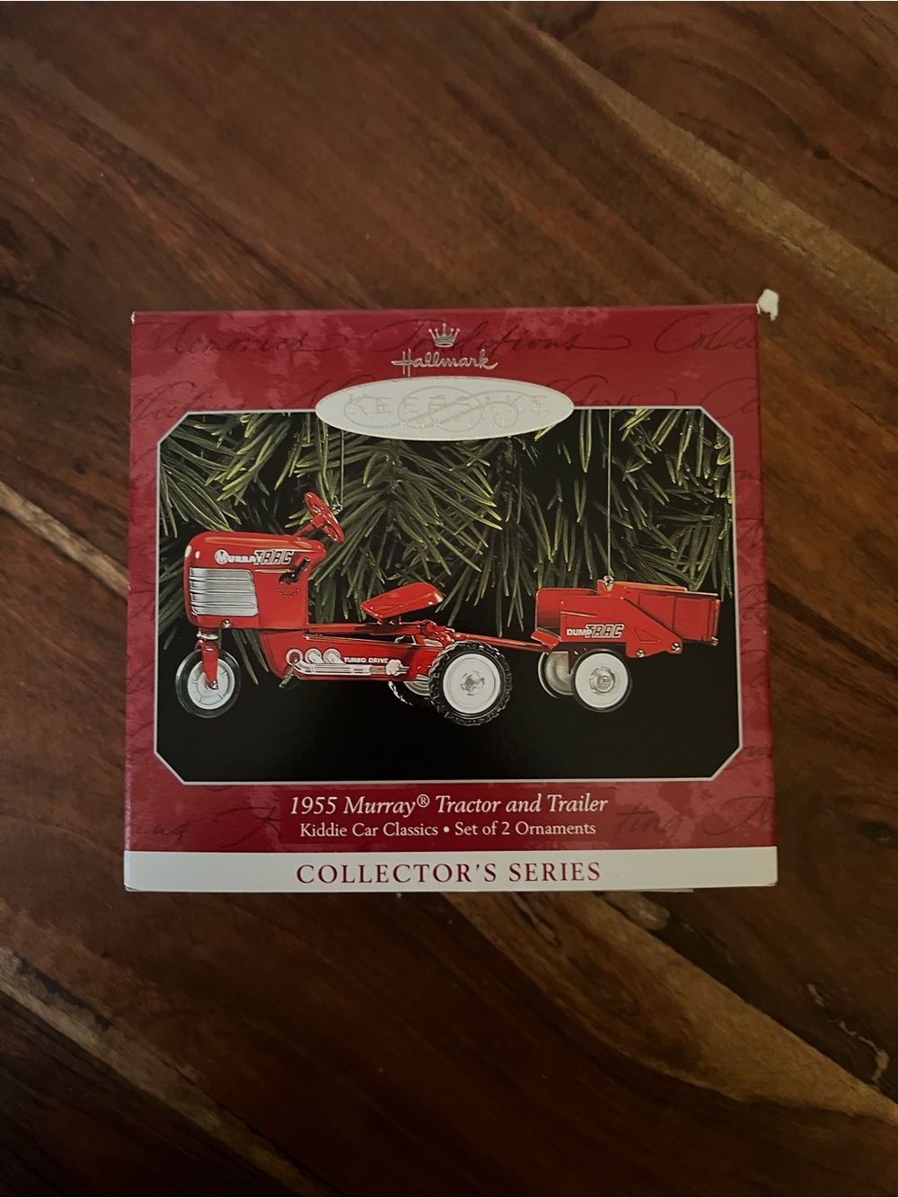 Hallmark Keepsake 1998 Vintage 1955 Murray Trac Pedal Tractor & Trailer Ornament
